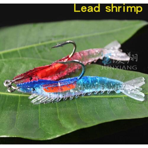 Lead shrimp Sandfish Lures Boat fishing offshore angling Shrimp Soft bait 3g 6cm