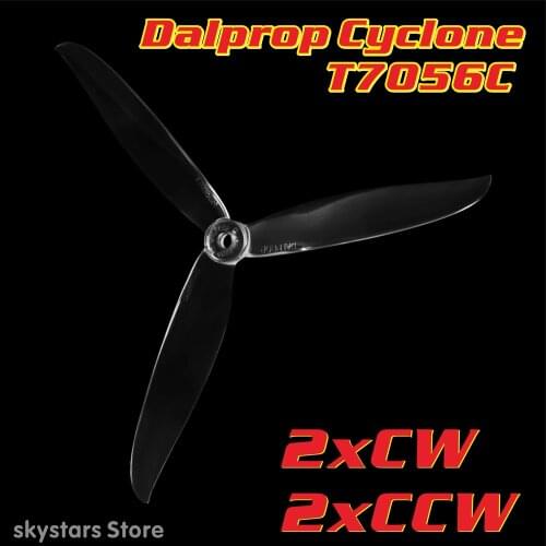4PCS 2 pair Dalprop Cyclone T7056C 7 inch 3 blade tri-blade propeller Long Range High Efficiency Prop for 7" FPV Racing Frame