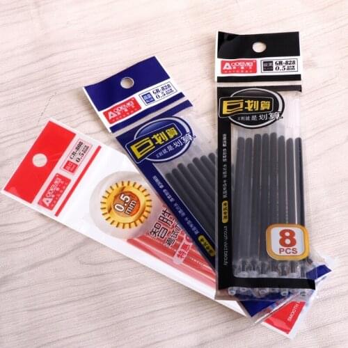 8Pcs/Set 0.5mm Tip Gel Ink Pen Refills Smooth Writing Study Office Supplies N2UA
