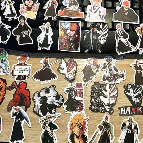 Big 50-Pack Cute Bleach Trendy Stickers for Teens Kids Perfect for Tablet PC Laptop Notebook Phone Skateboad Luggage Car