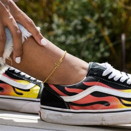 Personalized Name Anklet Bracelet Customized Name Anklet Exquisite Classic Engraved Jewelry, Gift for Daughter