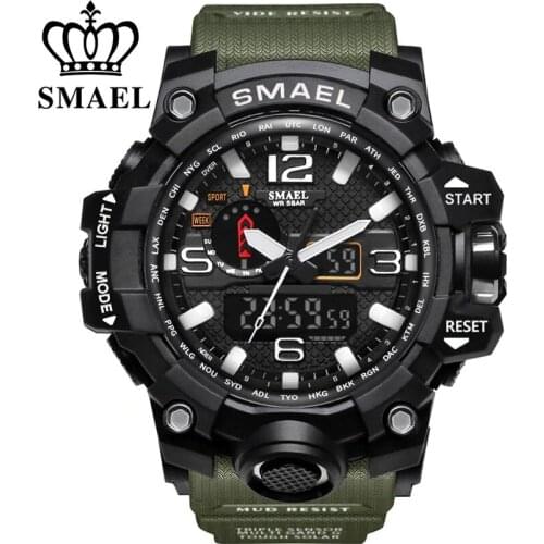 Brand Men Sports Watches Dual Display Analog Digital LED Electronic Quartz Wristwatches Waterproof Swimming Military Watch
