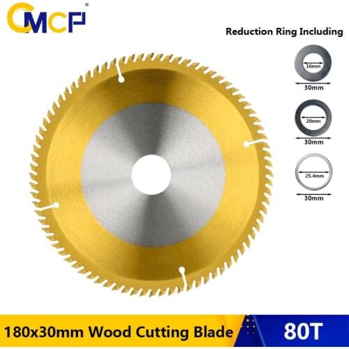 CMCP 185mm Circular Saw Blade 185*30mm 80T TCT Saw Blade TiN Coated Wood Cutting Disc For Power Tools Carbide Cutting Tool