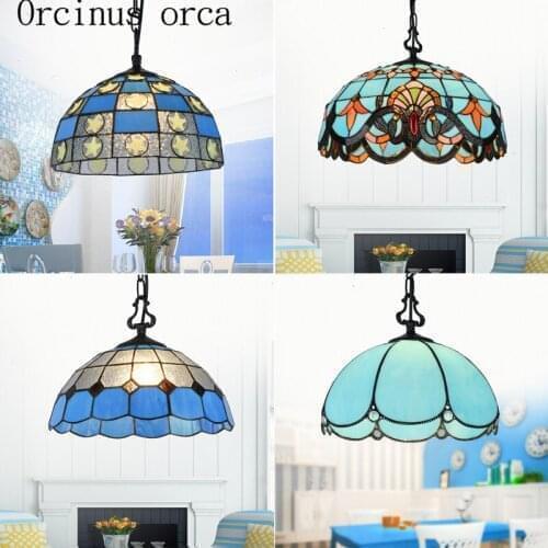 Mediterranean style color hanging Chandelier restaurant bar entrance cafe European style glass chandelier free shipping