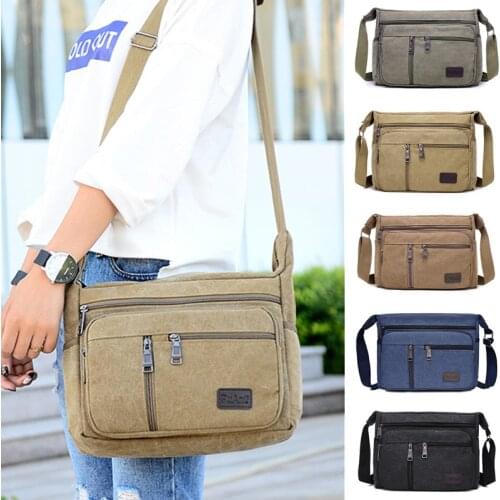 Outdoor Leisure Retro Business Bag High Capacity Canvas Bag Simple Version Shoulder Bag Diagonal Package Bag For Men Mens Big