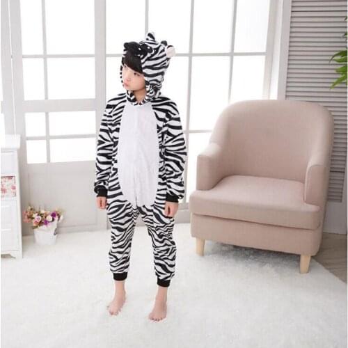 Kids Boy Girl Zebra Costume Kigurumi Cartoon Animal Halloween Fancy Children Cosplay Dress Pajama