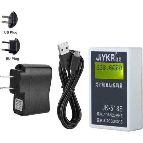 JK-518S Portable LCD CTCSS & DCS 2in1 Walkie Talkie Automatic Decoder RF Frenquency 100-520MHz Counter Meter Tester JK518S