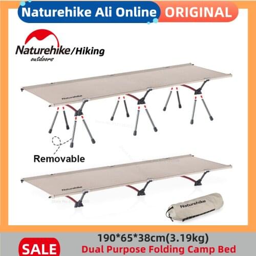 Naturehike Outdoor Camping Bed Aluminum Ultralight Foldable Camping Cot Compact Comfortable Travel Nature Hike New Sleeping Bed