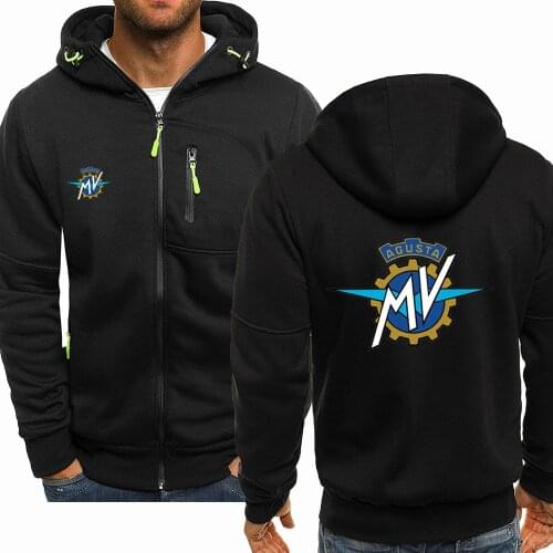 New Spring and Autumn MV Agusta Motorcycles Logo Jacket Mens Fashion Long Sleeve Zipper Hip-Hop Harajuku Hoodie Casual Hoodied