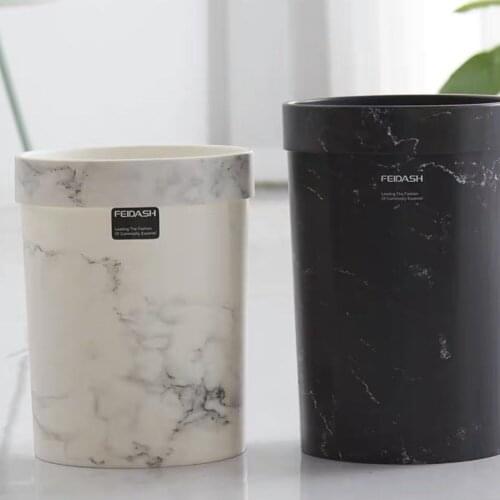 Держатель для мусорного Lidless Trash Can Household פח אשפה לרכב Living Room Marble Pattern Bedroom Simple Creative Fashion