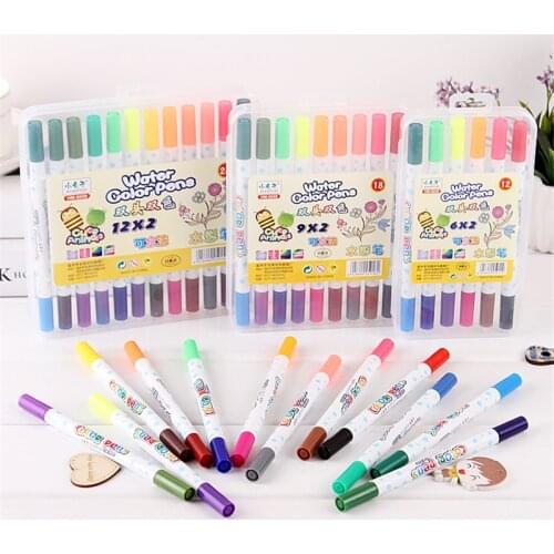 Water Based Colored Pen Art Markers Set Washable Watercolor Pens For Children Drawing Markers Coloring Calligraphy School Supply
