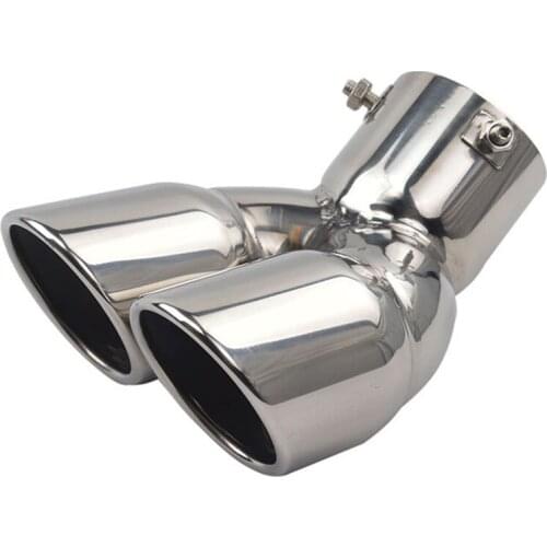 Stainless Steel Cover Decor for Mitsubishi Outlander 3 Exhaust Muffler Tips Rear Tail Pipe Tip Tailpipe End Trim 2013 - 2018