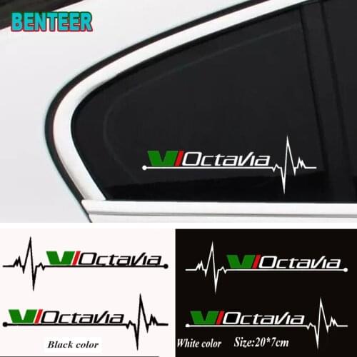 2pcs Car Side Window Stickers For Skoda octavia Auto Decor Accessories