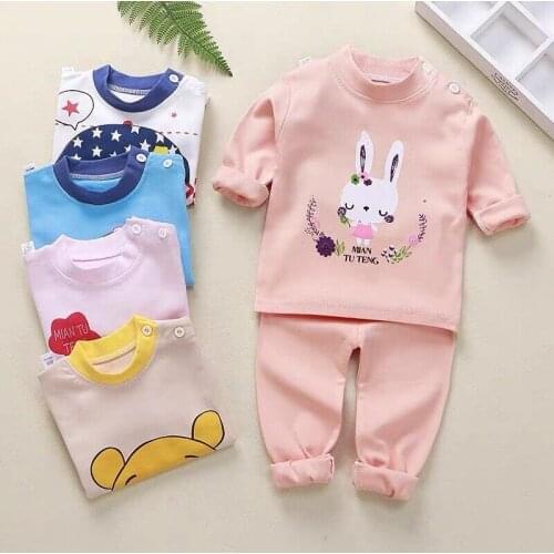 New Childrens Autumn Pajamas Clothing Set Cartoon Boys & Girls Sleepwear Suits Kids Long Sleeves Top + Pants Baby Home Clothes