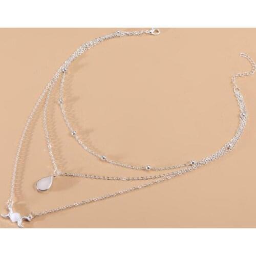 Bohemian Style Necklace 2020 Fashion New Wild Simple Multi-layer Drop-shaped Crescent Multi-layer Necklace Womens Sales