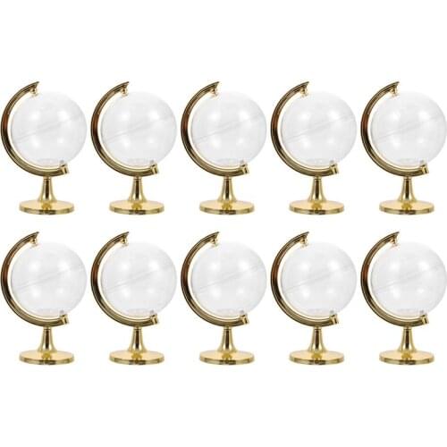 10pcs Transparent PVC Round Candy Box Decoration Gift Box Cake Display Box Party Decoration Globe Shaped Candy Box