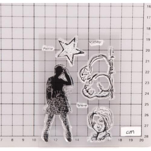 Girl Bird Five-pointed Star Clear Stamps/Seal For DIY Scrapbooking Card Making Album Decorative Silicone Stamp Craft