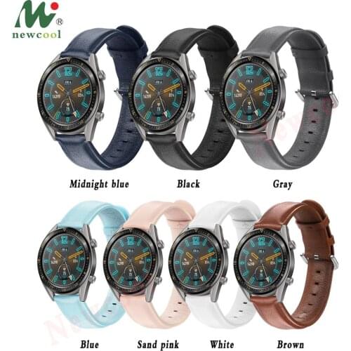 Genuine Leather Strap For Huawei Watch GT 1/GT2 42 46mm/GT2E 2019 Bands Adjustable Men Women Light 20/22mm Replacement Wristband