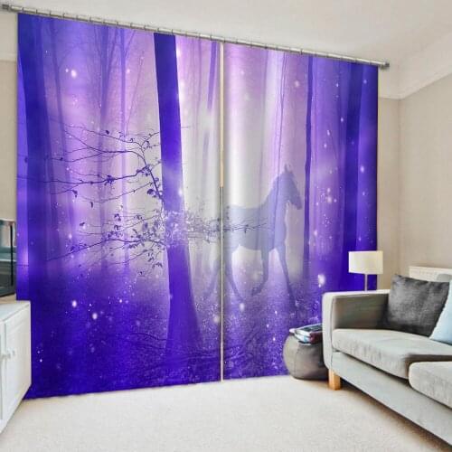Luxury Blackout 3D Window Curtains For Living Room Bedroom purple forest curtains 3d landscape curtains