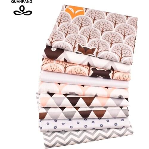 QUANFANG Twill Cotton Fabric For Sewing,DIY ,Quilting ,Tissue ,Baby ,Children Sheet Pillow Cushion Curtain Material Half Meter