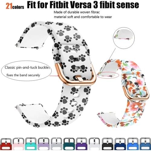 Silicone Strap For Fitbit Versa 3/Fitbit Sense Adjustable Watchband Replacement Bracelet for fitbit versa3 Smart Watch Wristbelt