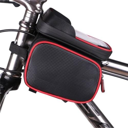 Wolfbase Waterproof Cycling Top Tube Bag Touch Screen Mtb Road Bike Frame Bag Front 6.2 inch Phone Bag Bicycle Accessories