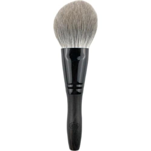 W01 Professional Handmade Makeup Brush Soft Blue Fox Goat Hair Angled Heart Shape Face Powder Brush Ebony Handle Make Up Brushes
