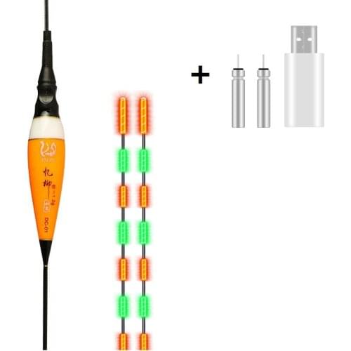 USB Charger Fish Bite Fishing Float Set Smart Led Automatically Remind Color Change Night Fishing Tackle