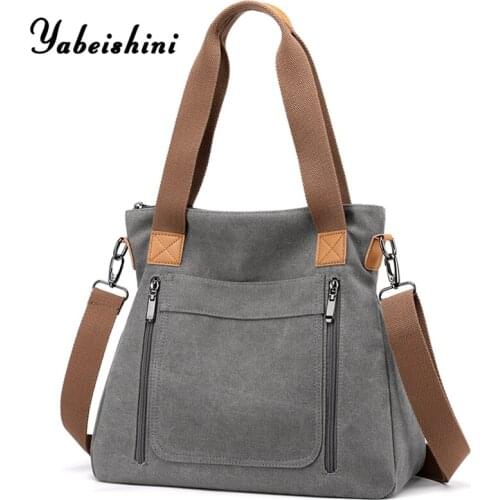 Ladies Canvas Handbag High Capacity Ladies Bags Designer Multifunction Shoulder Bags For Women 2020 Travel Shoulder Bag Women