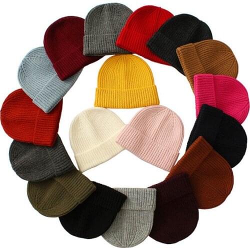 Custom Name Patch Women Winter hat Knitted Beanies Adult Elastic skull caps Solid Warm Beanie Thick Hiphop Knitted Hats Kids/Man