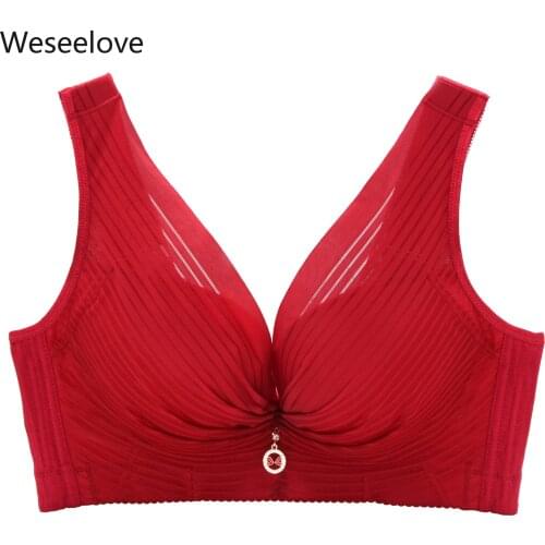 New No Rims Sleep Bras for Women Plus Size Soutien Gorge Femme Anti-drooping Push Up 52CDE 120CDE Bras Women Underwears E24-4
