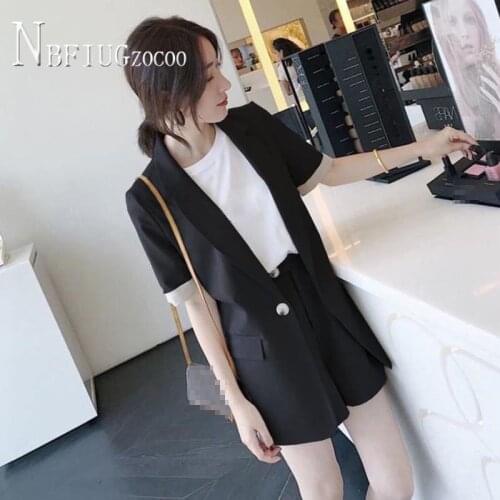 Office Ladies Womens Short Sets Blazers Jacket+Shorts And T Shirt 3 Pieces Set Lady Outfits Work Clothes