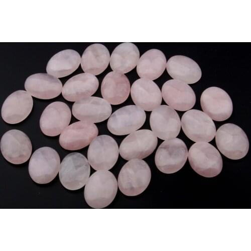 10PCS Natural Stone Cabochon Rose Quartz Oval 10X14 12X16 13X18 15X20 18X25mm Egg Shape DIY Jewelry