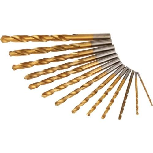 13Pcs/set High Speed Steel Twist Drill Bits Set Tool with Round Handle with Box 1.5-6.5mm Twist Drills Set Repair Power Tools