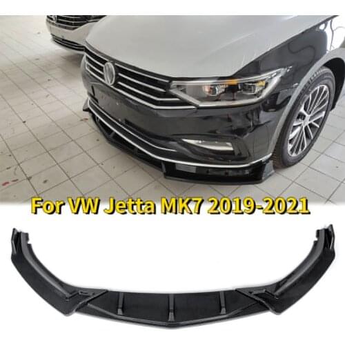 3pcs Black Auto Front Lip Lower Bumper Splitter Body Kit Spoiler For VW Jetta MK7 2019-2021 Car Styling