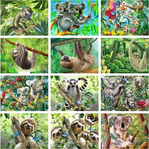 AZQSD 5D DIY Diamond Painting Sloth Diamond Embroidery Mosaic Animal Handicraft Home Decoration