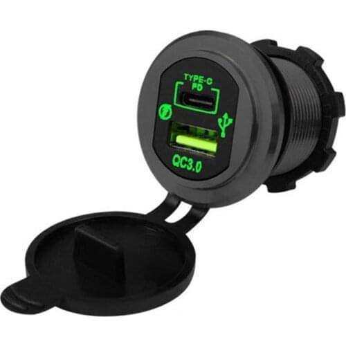 80%Hot Sale Fast Charger PD Aluminum Shell Overheating Protection QC3.0 Fast Short Circuit Protection USB Charger for Motorcycle