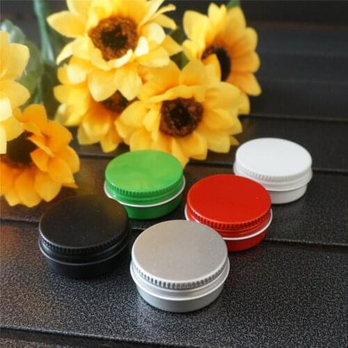 10g Black Round Aluminum Box Metal Tin Cans Empty 10ml Red Green Containers Cosmetic Cream DIY Portable Jar Tea Aluminum Pot