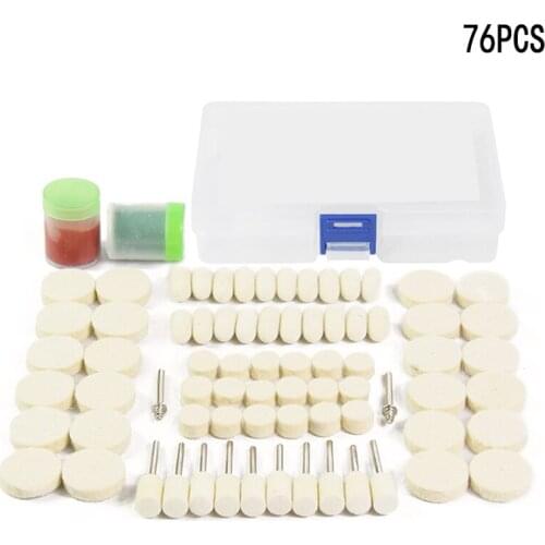 YEODA 76pc 3.0MM Handle Electric Grinder Engraver Drill Rotary Tool Accessories Set Wool Felt Wax Polishing Bits Kit+Storage Box