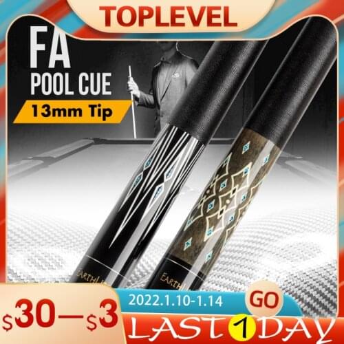 FA-1/2 Pool Cue Billiard Stick Handmade Irish Linen Wrap 13mm Black Thunder Tip 18 teeth Joint 147cm Cue Billiard Cue
