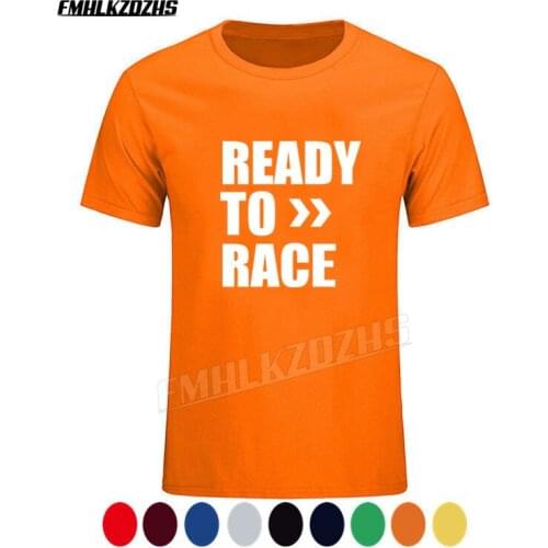 Top Summer Ready To Race T-Shirt Biker Motorcycle Rider Cotton Short Sleeve T shirt Camisetas Hombre Tee shirt Tee H100