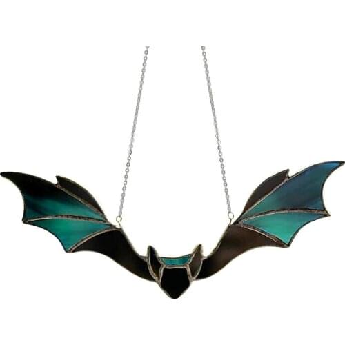 Gothic Window Panel Bat Hanging Bat Suncatcher Wall Art Ornaments For Window Indoor Outdoor Halloween Party Decor