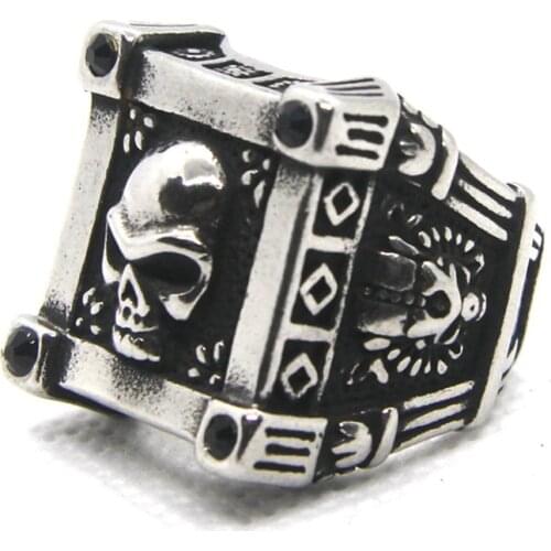 Size 7-13 New Design Skull In Prison Ring 316L Stainless Steel Fashion Punk Style Ghost Skull Ring
