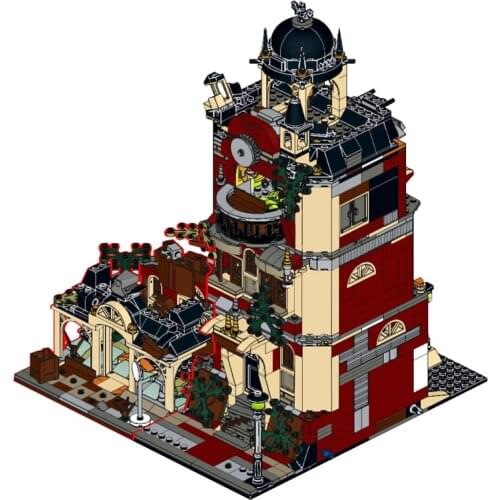 MOC Constructor Modular Haunted High School Construction toys toys building bricks Child christmas day Assemble toys gift