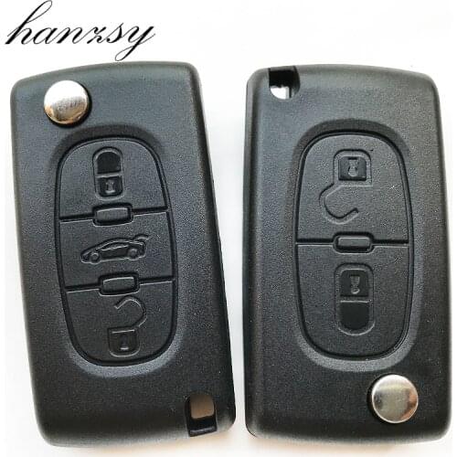 2/3 Buttons Car Remote Key Shell For Peugeot 107 607 407 307 308 207 208 408 Flip Folding Key Case CE0523/CE0536 VA2/HU83 Blade