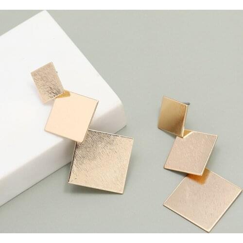 Trendy Simple Dangle Earrings For Women Gold Silver Color Elegant Geometric Vintage Womens Earring Female Jewelry Gift