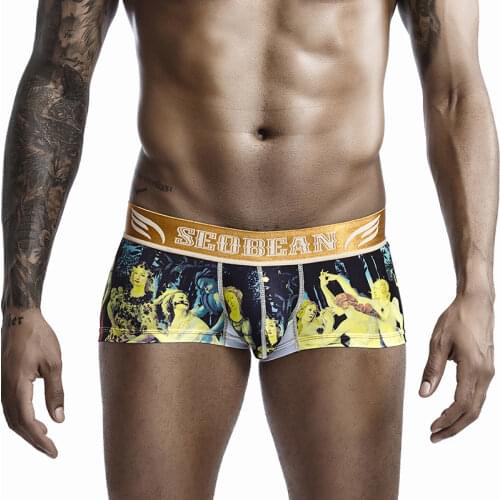 Mans underwear underpants boxer men low-rise printed ropa interior hombre cueca masculina bielizna sexy men boxer para hombre