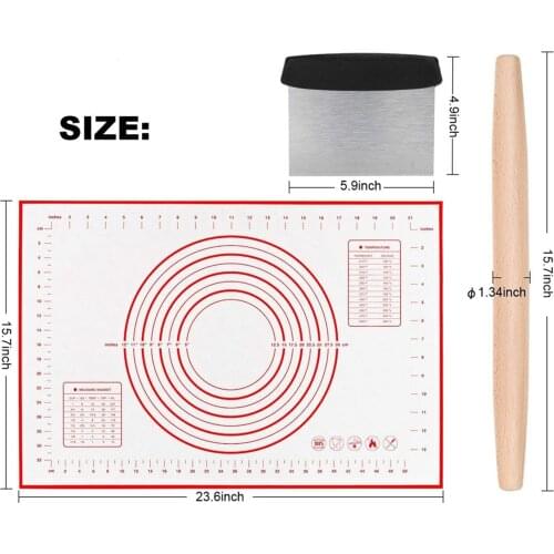Household Kitchen Wares Kit Simple Style High Temperature Resistant Creative Baking Mat Rolling Pin Dough Scraper