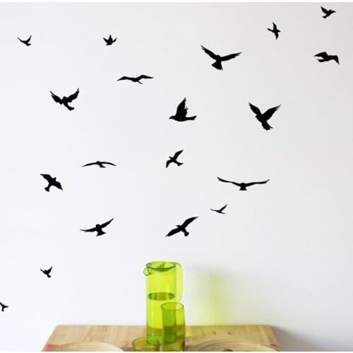 Flock of Birds Wall Decals Kids Room Bedroom Cartoon Birds Animal Pet Forest Jungle Wall Sticker Baby Nursery Classroom Vinyl