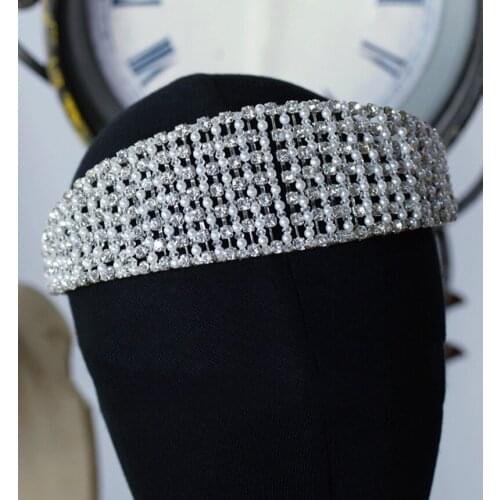 NiuShuya Crown Tiara Hairband Jewelry Handmade Hair Accessories for Women Bride Princess Hairwear Pearl Headpiece